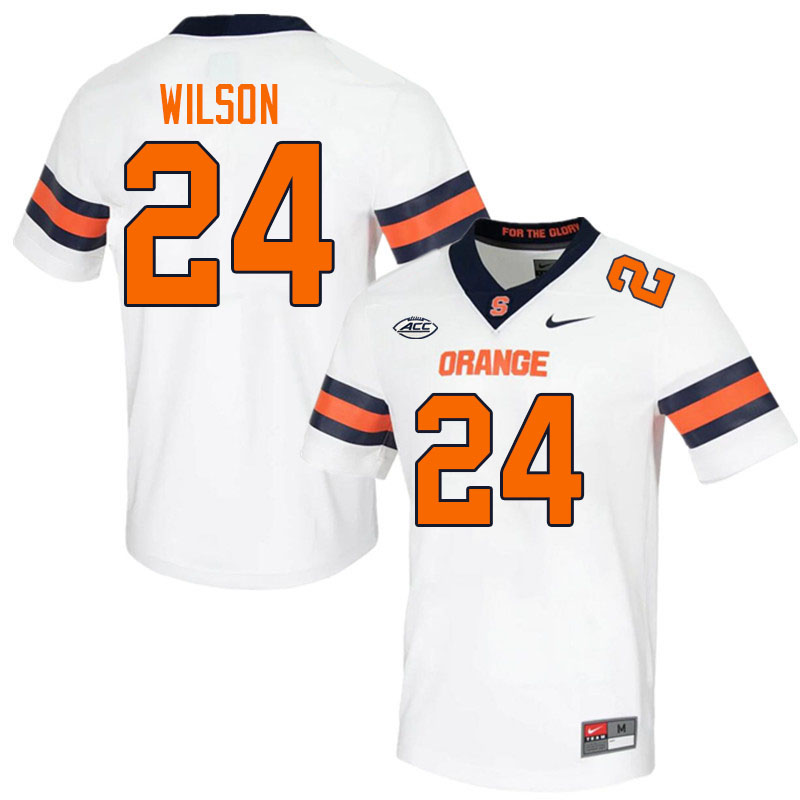 Syracuse Orange #24 Jeremiah Wilson College Football Jerseys Stitched-White
